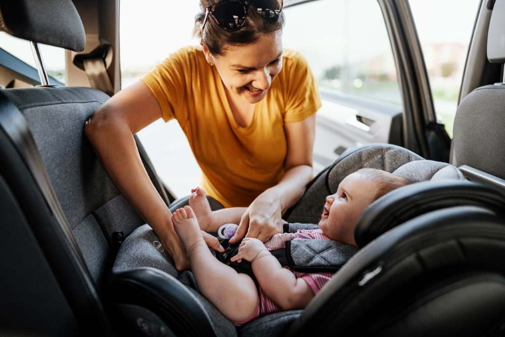 baby in a car seat in Florida 