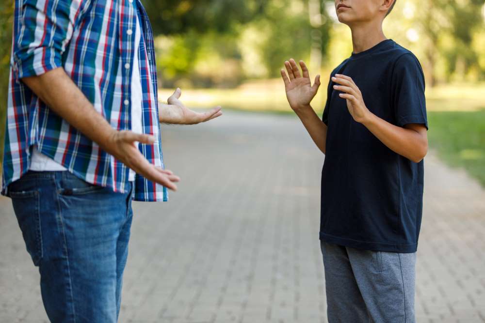 dad talk to son about drug rehab