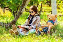 Reading outdoors