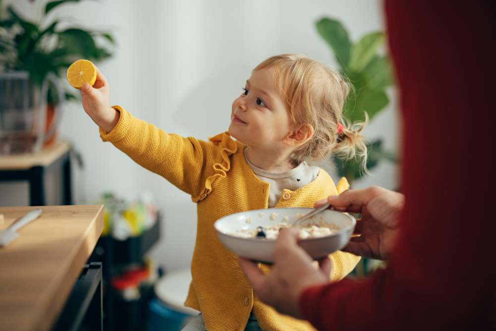 toddler eating